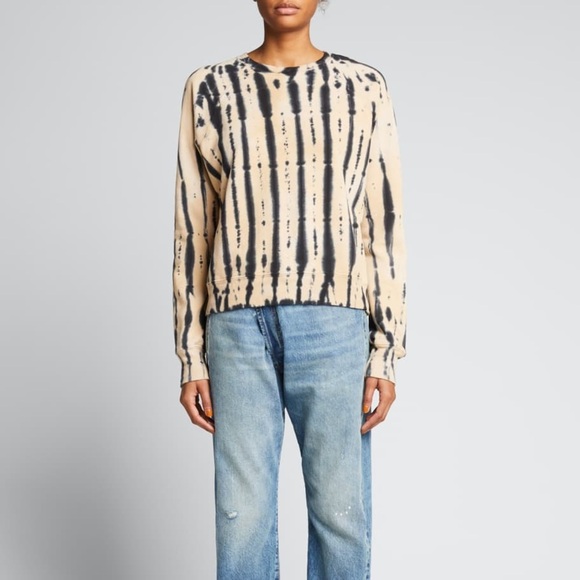 NWOT RE/DONE Classic Raglan Tie-Dye Crewneck Sweatshirt - Picture 1 of 7